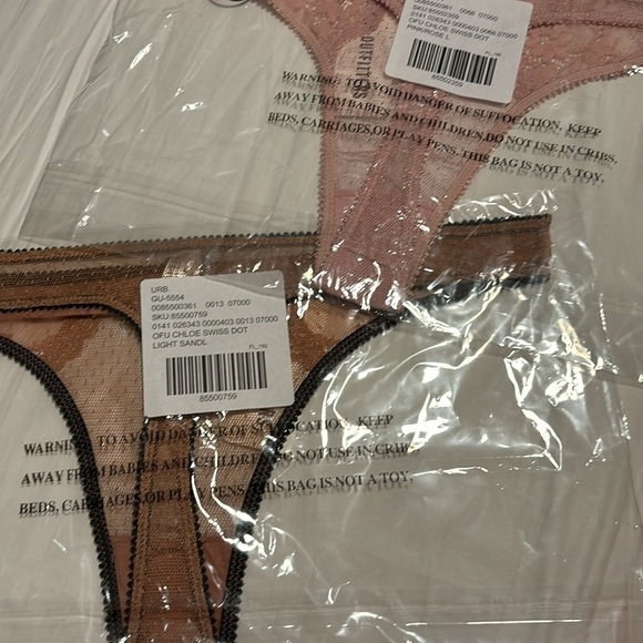 Out From Under Chloe Lace Swiss Dot two Thong bundle pink and beige NWT - Picture 7 of 7